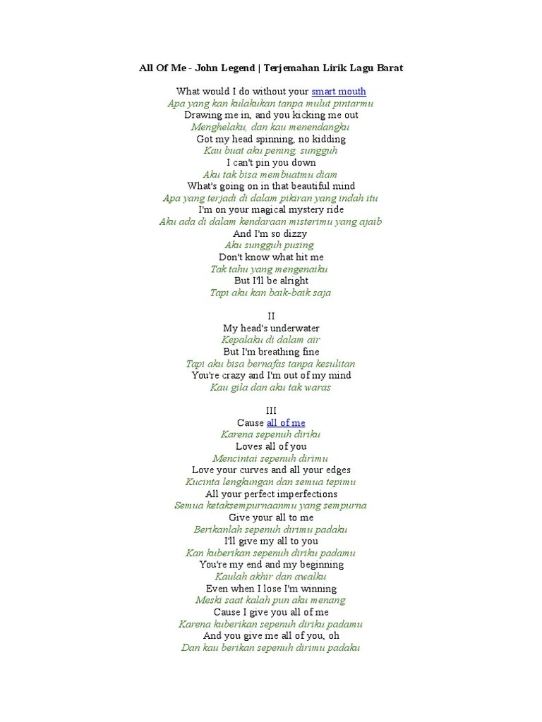 All of Me Lirik | PDF
