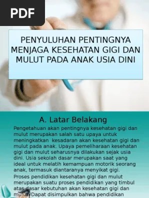 Penyuluhan Pentingnya Menjaga Kesehatan Gigi Dan Mulut Pada | PDF