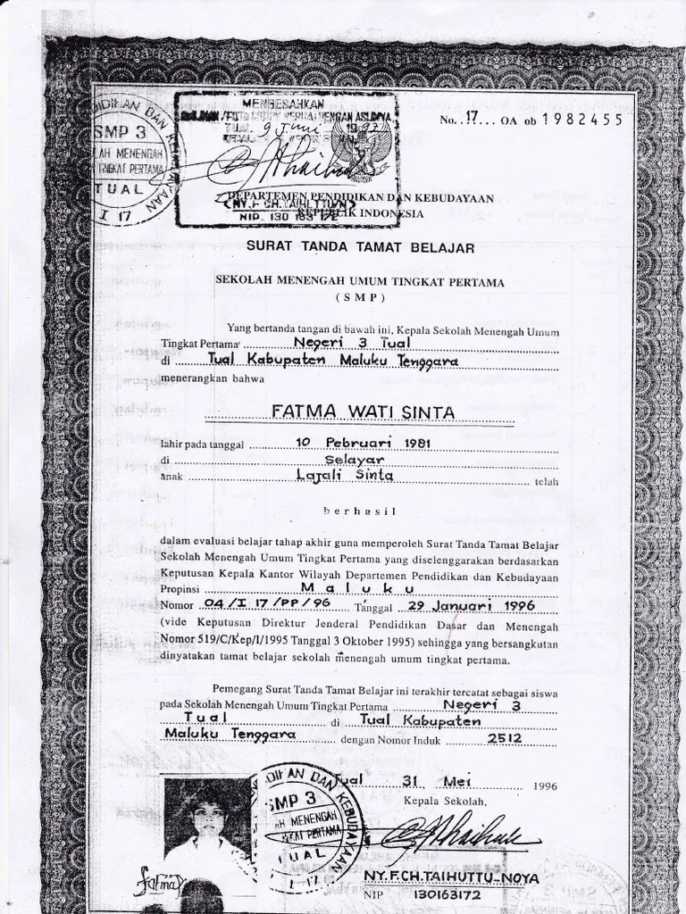 Download contoh format blangko ijazah smp disini. Ijazah Smp