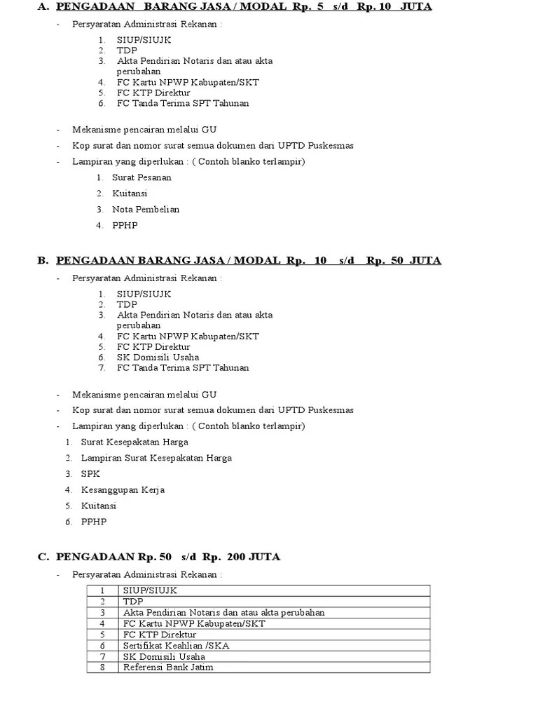 Form Surat Pesanan Barang (5-10 Juta) | PDF