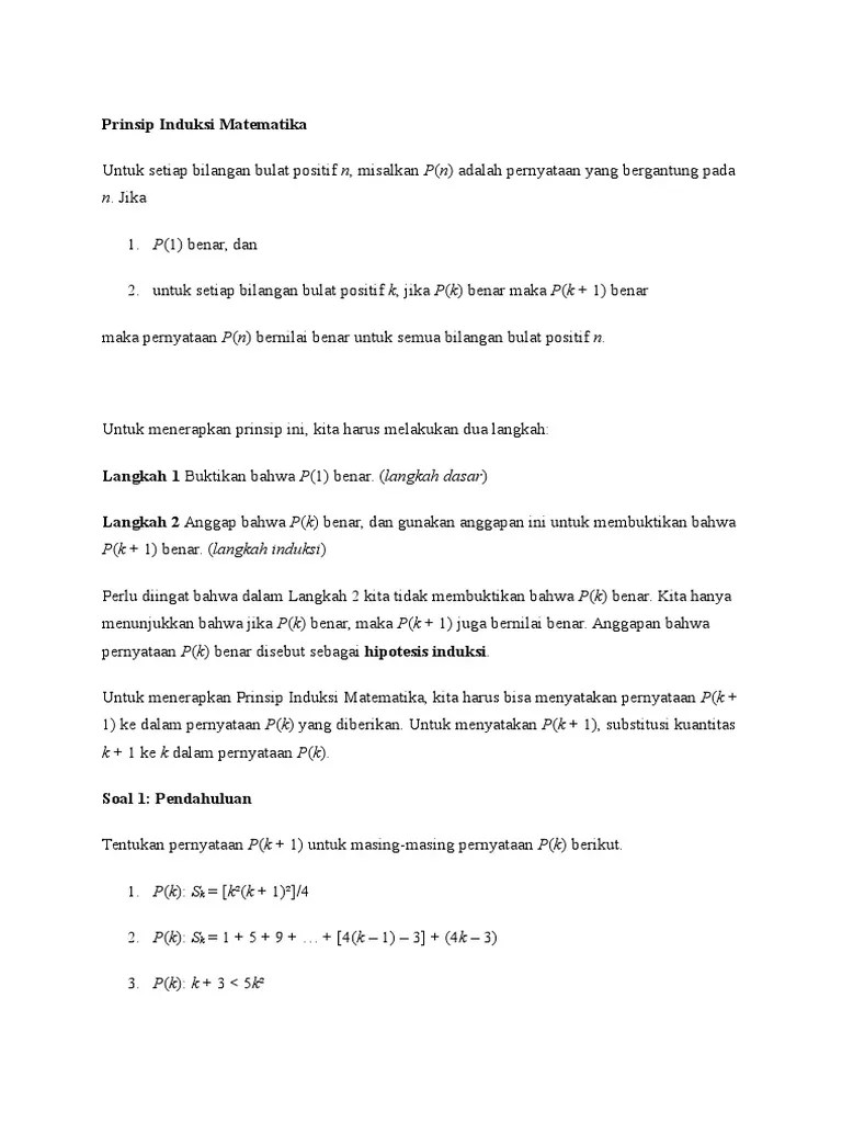 Prinsip Induksi Matematika | PDF