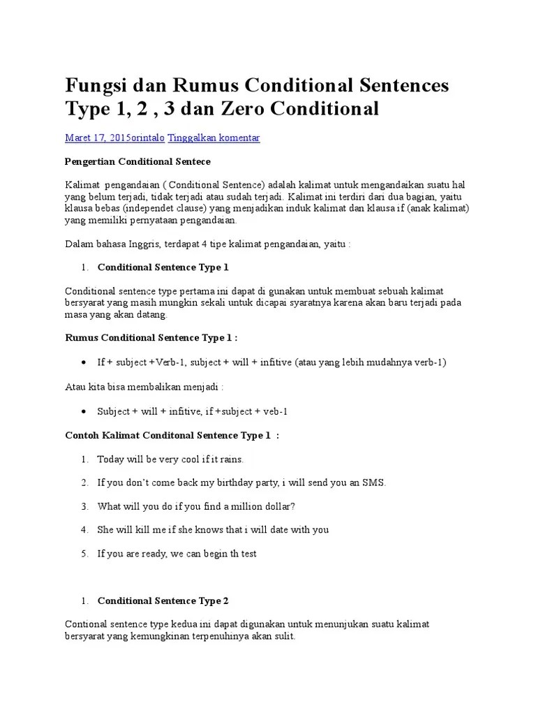 Definisi Conditional Sentence Type 2