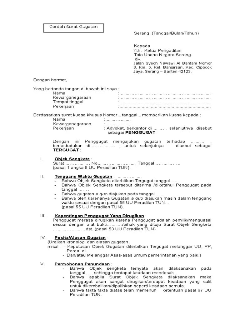 Download Surat Gugatan Perdata - Contoh Surat Gugatan Perdata Pdf Nusagates / Contoh gugatan perbuatan melawan hukum sengketa tanah.
