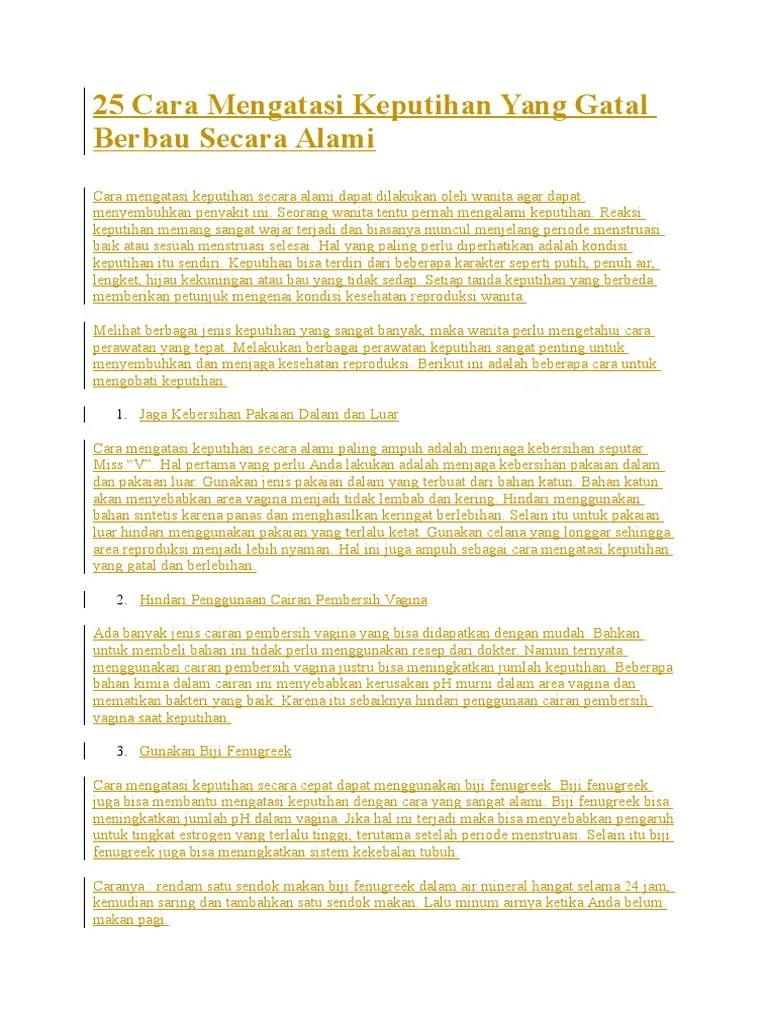 Ragam obat keputihan alami · bawang putih adalah salah satu bahan alami yang memiliki potensi untuk mengobati keputihan secara alami. 25 Cara Mengatasi Keputihan Yang Gatal Berbau Secara Alami Pdf