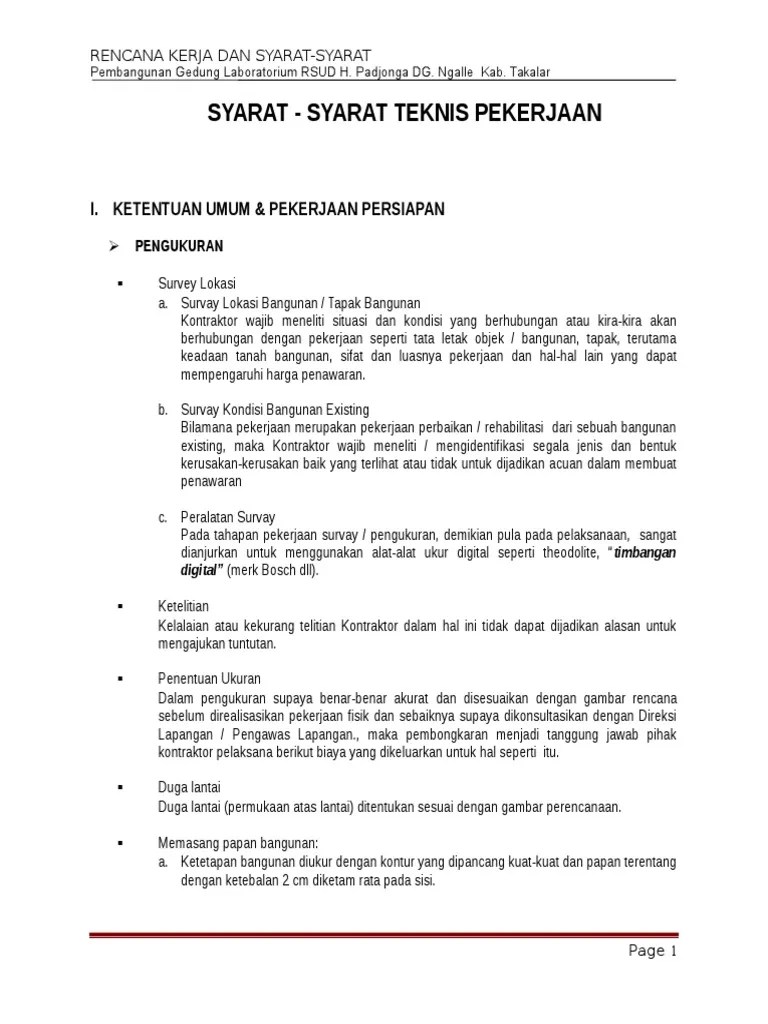SYARAT TEKNIS Laboratorium | PDF