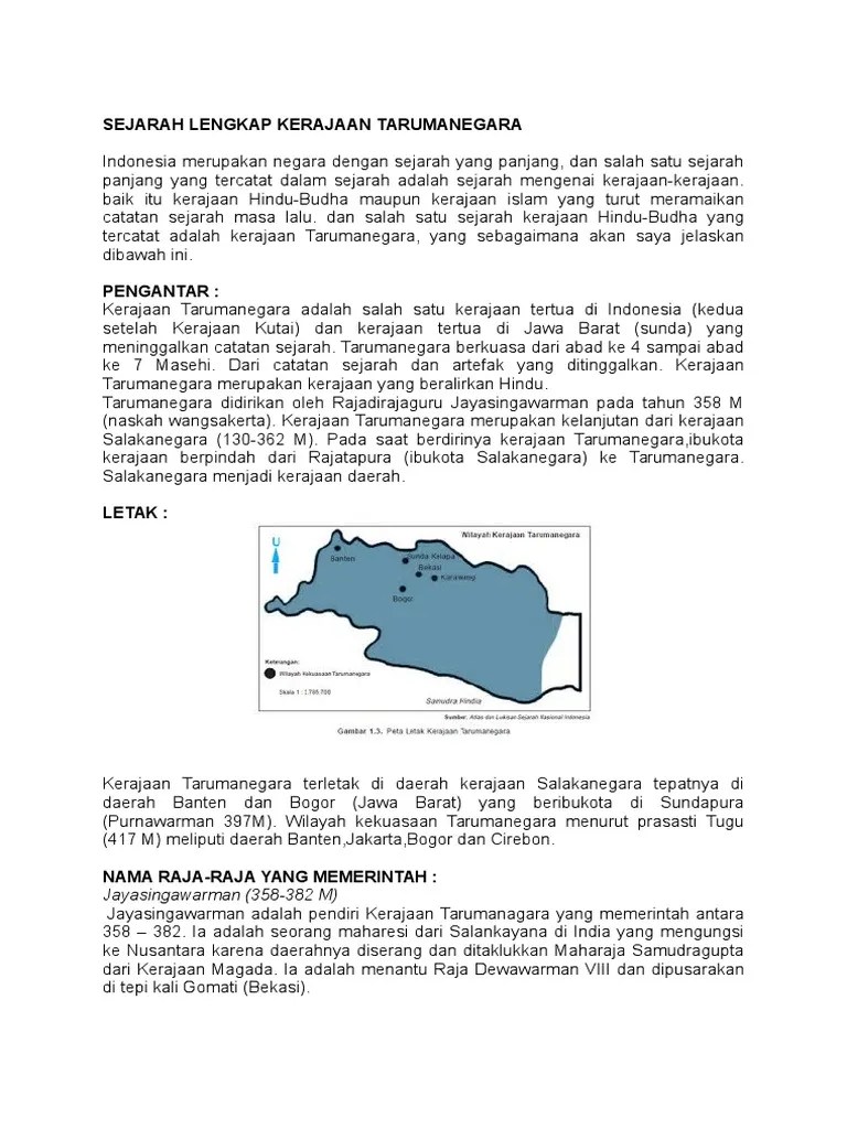 Sejarah Lengkap Kerajaan Tarumanegara | PDF