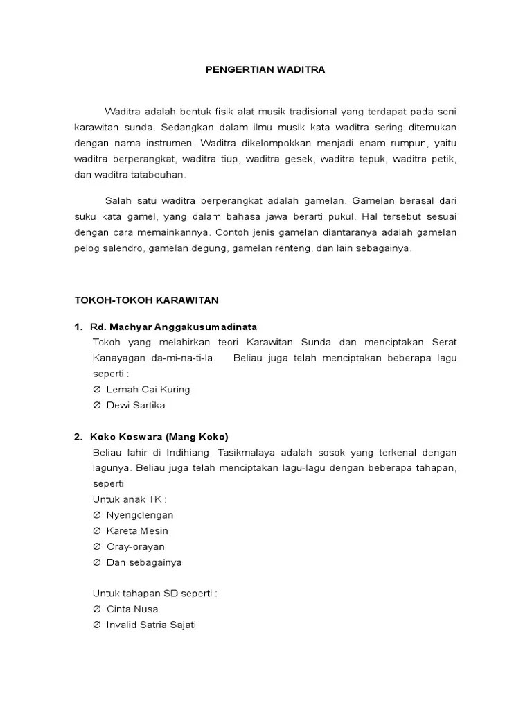 Pengertian Waditra | PDF