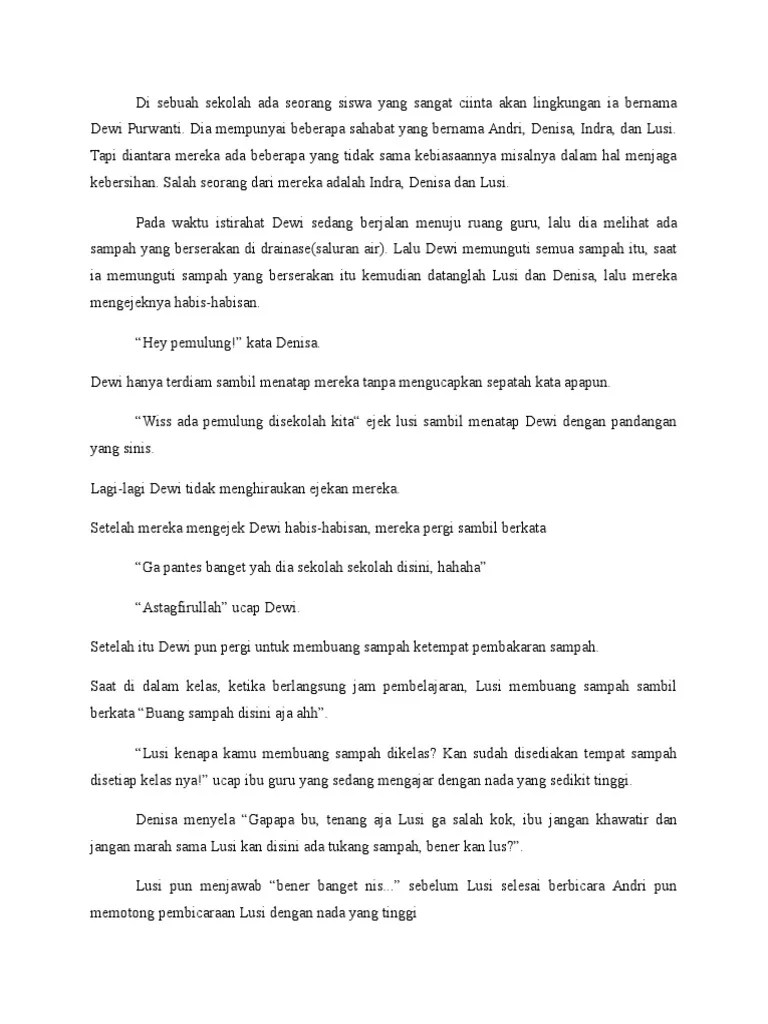 Cerpen Indahnya Basmi Sampah Plastik Dengan Kebersamaan | PDF