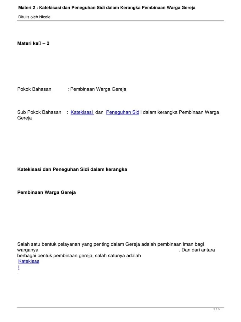 Makna dan arti baptis secara harafiah kata baptis berasal dari kata &quot;baptisma&quot; Materi 2 Katekisasi Dan Peneguhan Sidi Dalam Kerangkai Pembinaan Warga Gereja
