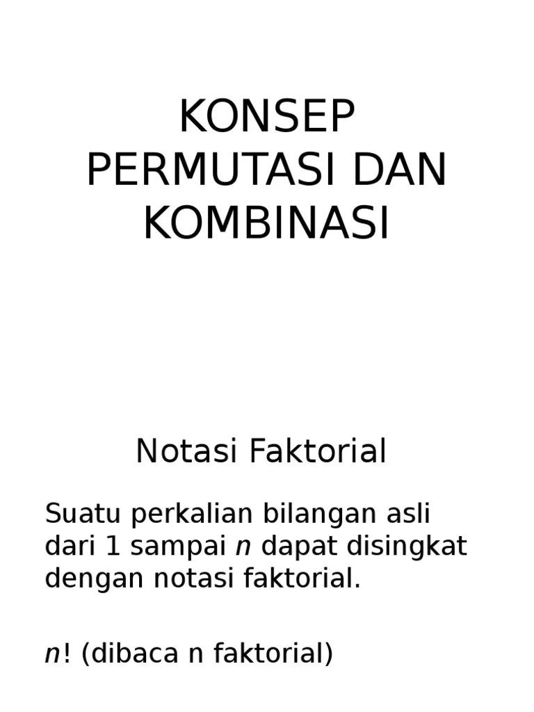 Konsep Permutasi Dan Kombinasi