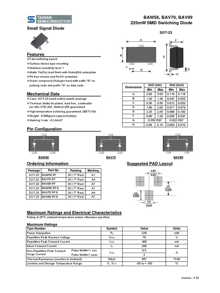 Bav99 silk screen a7w50 pcs, bav99 silk screen a7w3000 pcs, reel. A7W SMD TRANSISTOR DATASHEET PDF