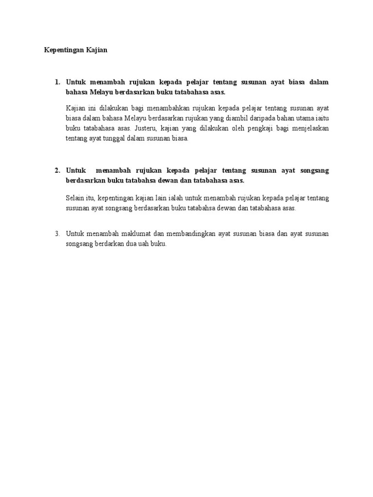 Antara contoh yang boleh diambil adalah dari aspek ketaraan, di mana ia berada. Kepentingan Kajian Pdf