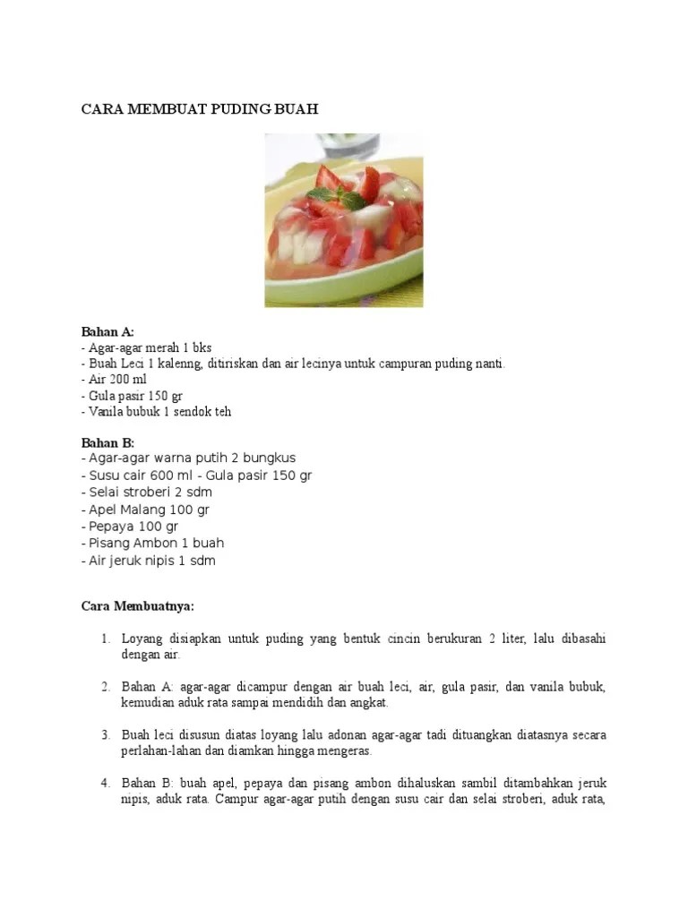 Cara Membuat Puding Buah | PDF