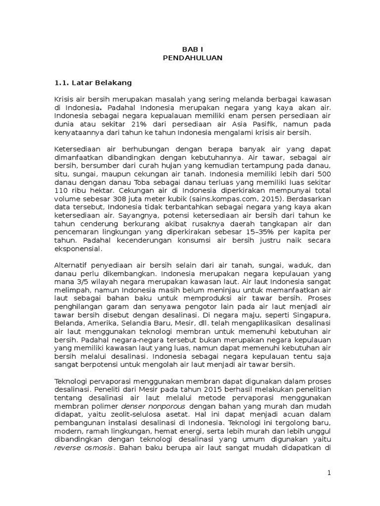 Desalinasi Air Laut Menjadi Air Bersih | PDF