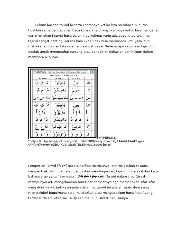 By faridan in tajwid with no comments. Hukum Bacaan Tajwid Beserta Contohnya