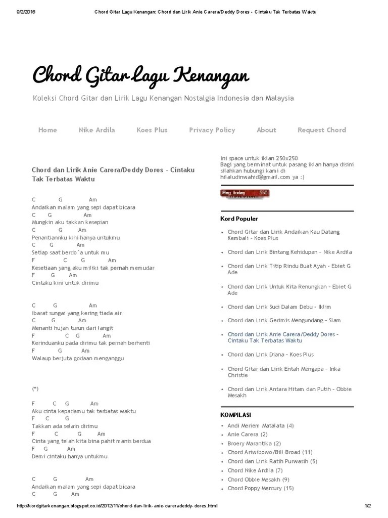 Last child diary depresiku lyrics & video : Kunci Gitar Inka Christie Rela Chordtela