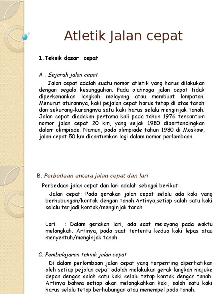 Atletik Jalan Cepat (Petrus) | PDF