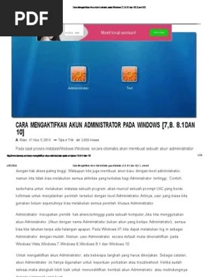 Cara Masuk Sebagai Admin | PDF