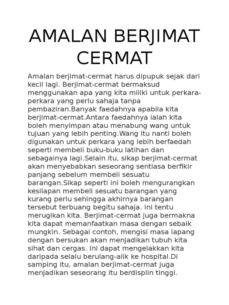 Terdapat banyak faedah yang diperoleh daripada amalan itu. Ulasan Amalan Berjimat Cermat Pdf