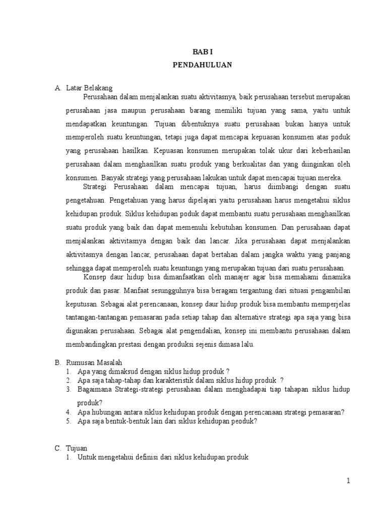 Makalah Mengelola Strategi Siklus Hidup | PDF