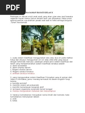 Soal Keaneka Ragaman Hayati Kelas X | PDF