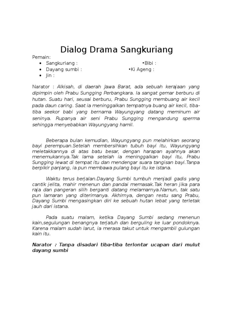 DIALOG DRAMA Sangkuriang | PDF