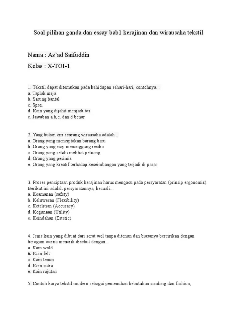 Makalah wirausaha produk kerajinan untuk pasar lokal. Soal Pemasaran Produk