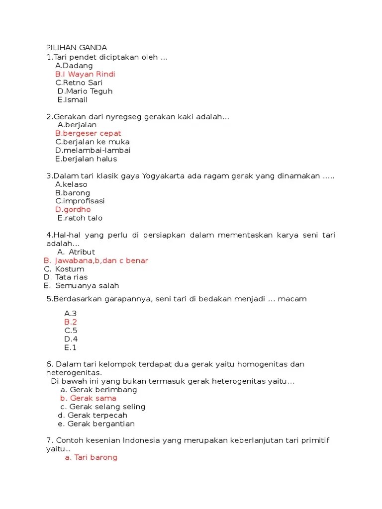 Tari payung dari sumatra barat termasuk dalam jenis tari. Soal Seni Budaya Kelas 10 Pdf