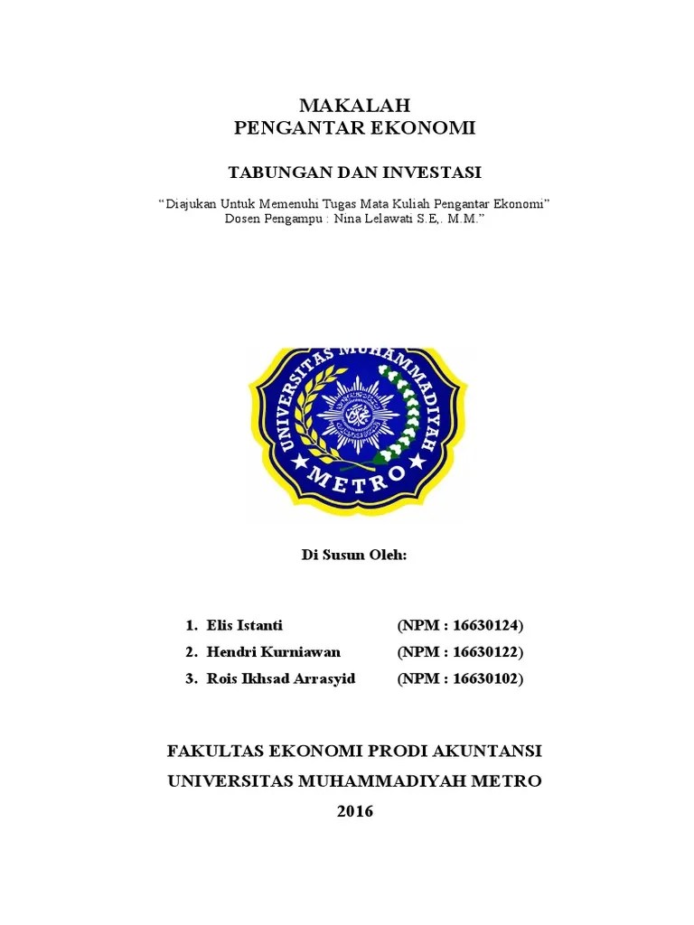 Makalah Tabungan Dan Investasi | PDF