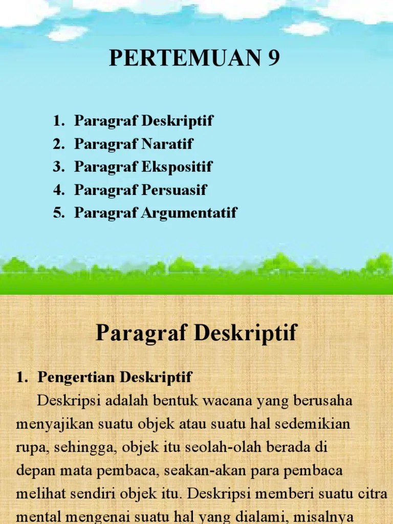 Berikut ini kami akan membahas tentang pengertian serta contoh. Paragraf Deskripsi Eksposisi Narasi Argumentasi Dan Persuasi Pdf