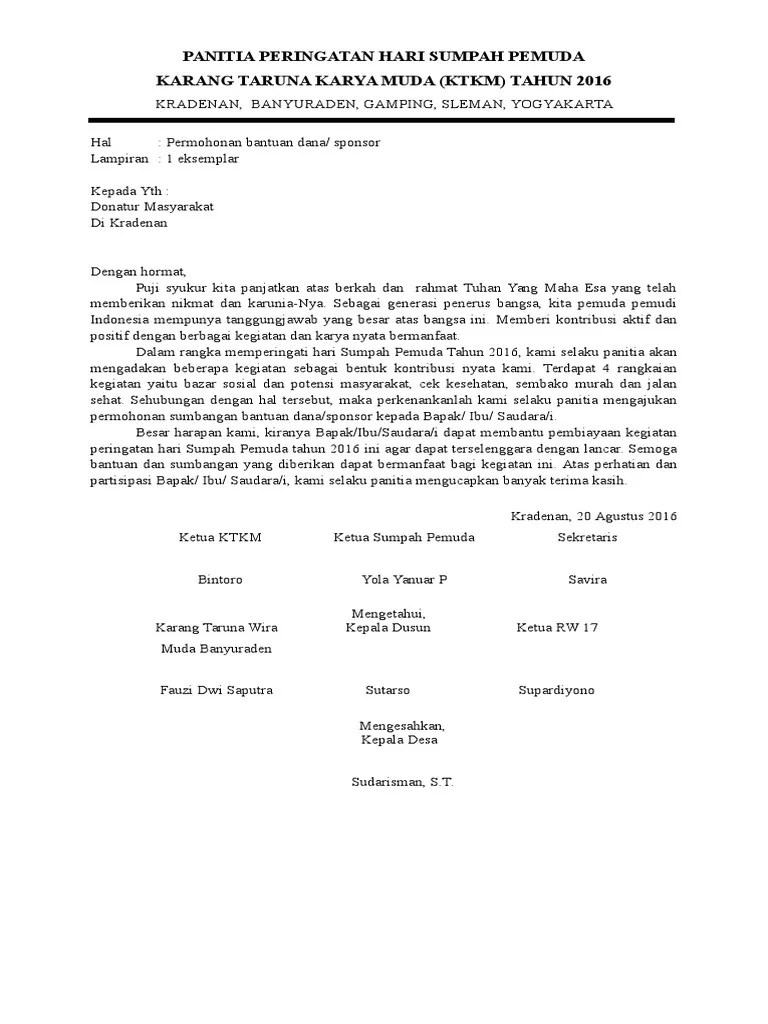 Surat Pengantar Sumpah Pemuda | PDF