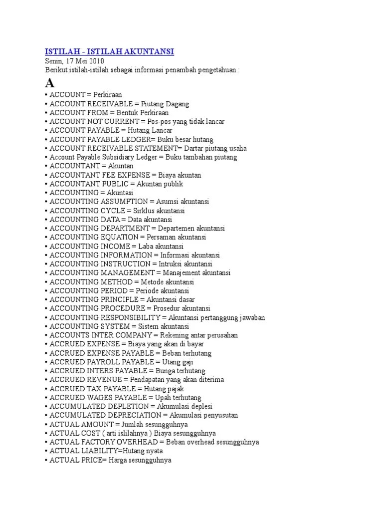 Istilah Akuntansi | PDF