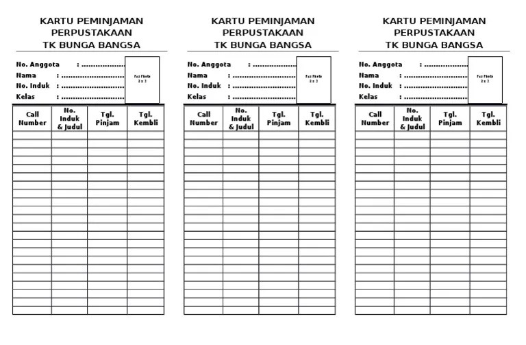 contoh format pembuatan kartu buku perpustakaan.docx contoh format pembuatan kartu slip pengembalian buku.docx contoh. Kartu Peminjaman Perpustakaan