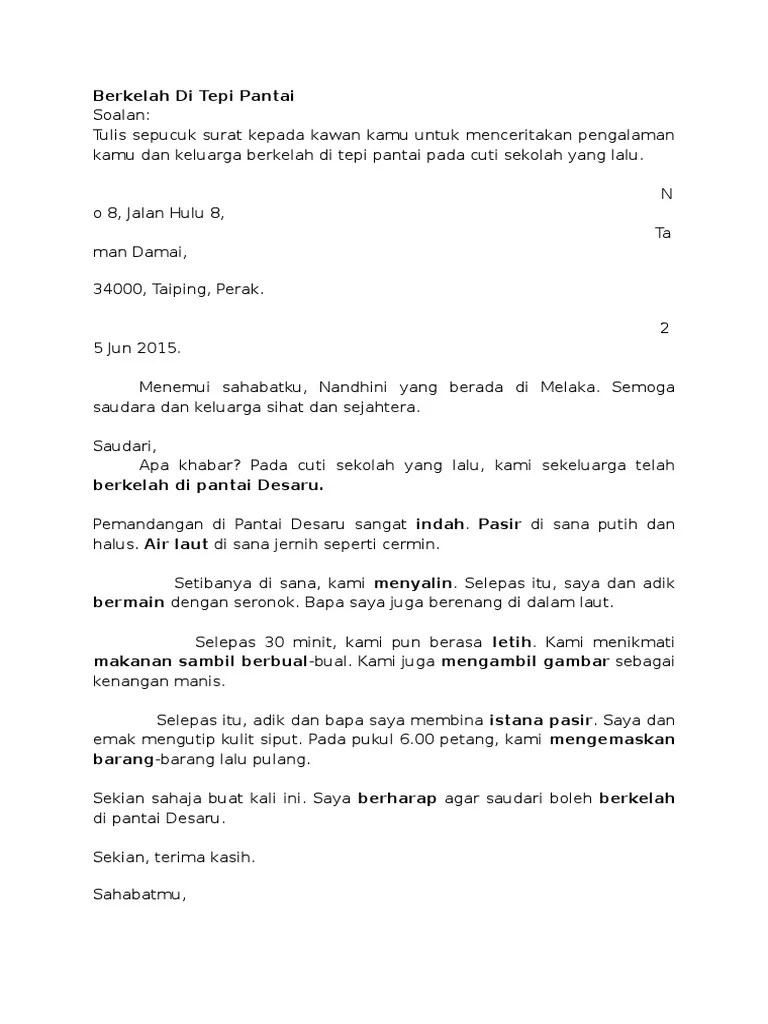 Interested in flipbooks about buku teks bahasa melayu tahun 5 kssr? Surat Tidak Rasmi Kepada Kawan Tentang Percutian Letter 7saudara Com