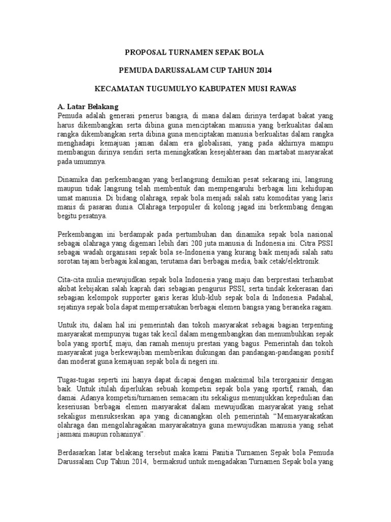 Pemuda adalah generasi penerus bangsa, . Contoh Contoh Proposal Turnamen Sepak Bola Download Berbagi Contoh Proposal