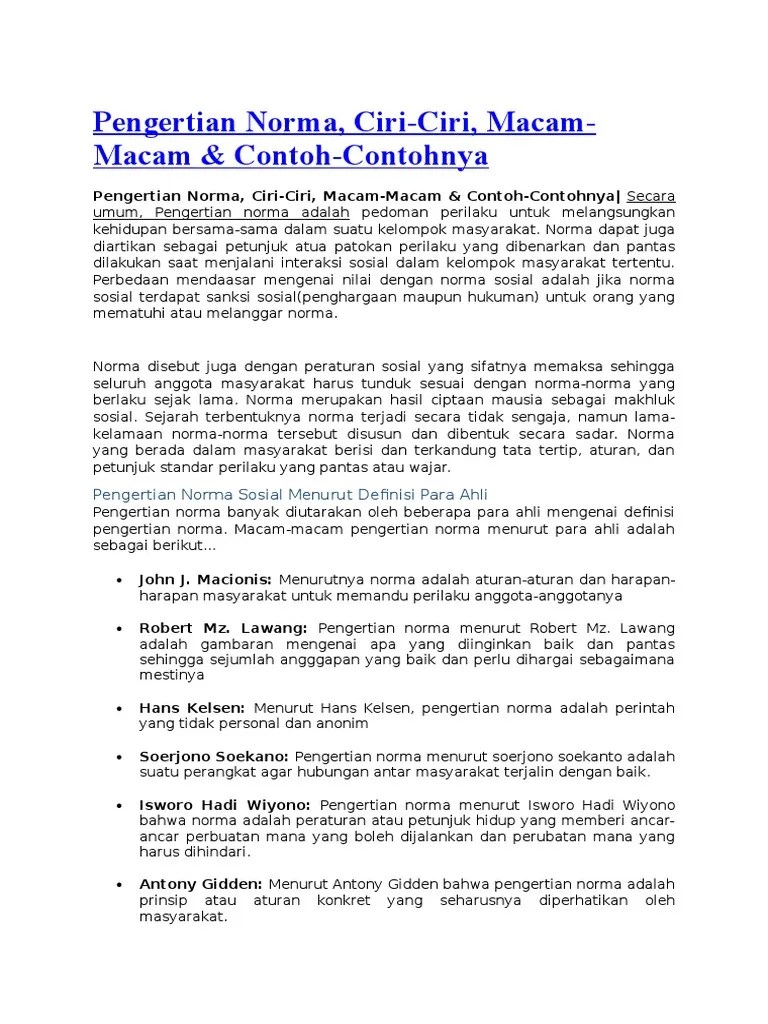 Pengertian Norma | PDF