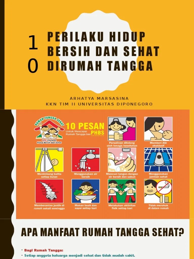 Perilaku Hidup Bersih Dan Sehat Dirumah Tangga | PDF