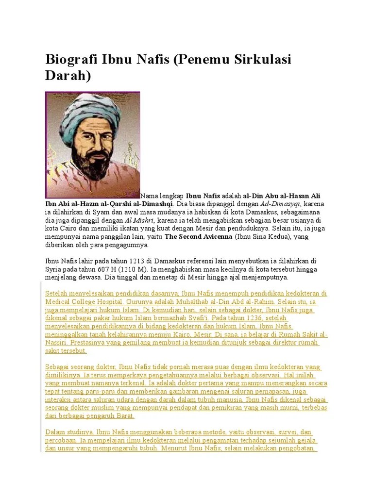 Biografi Ibnu Nafis | PDF