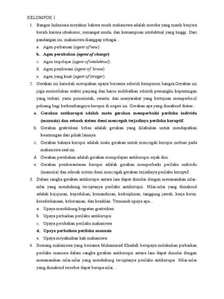 Pada sesi pembelajaran pendidikan anti korupsi ini, bp. Soal Pbak Gabung Lengkap Pdf