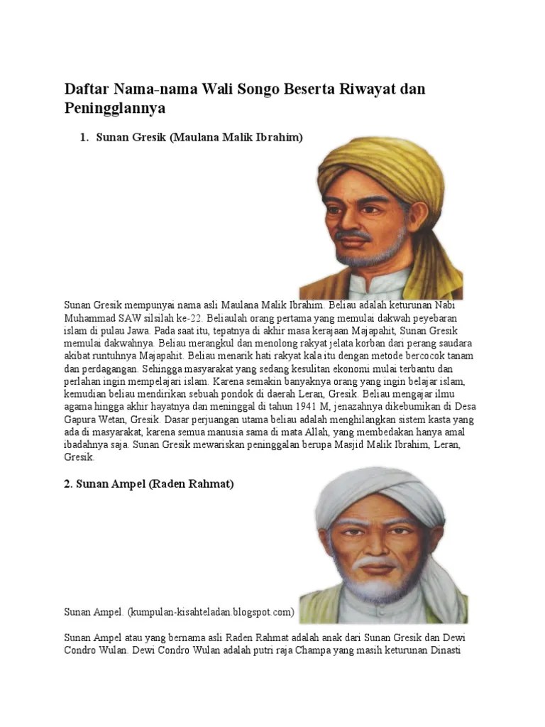Daftar Nama Wali Songo | PDF