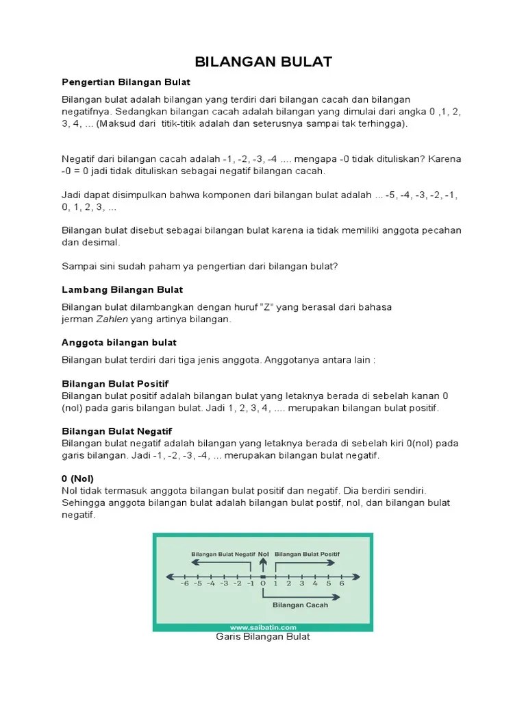 Bilangan Bulat | PDF