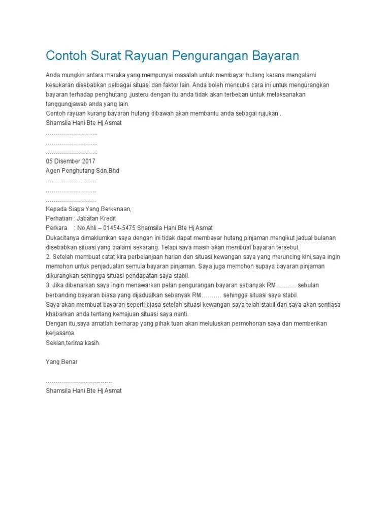 Jenis jenis contoh surat kiriman via www.slideshare.net. Contoh Surat Rayuan Pengurangan Bayaran AKPK