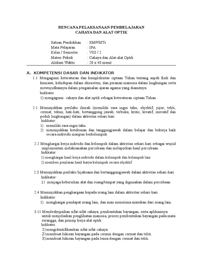 Pelajari materi lebih lanjut pada : Rpp Viii Bab 11 Cahaya Dan Alat Optik Oke Pdf