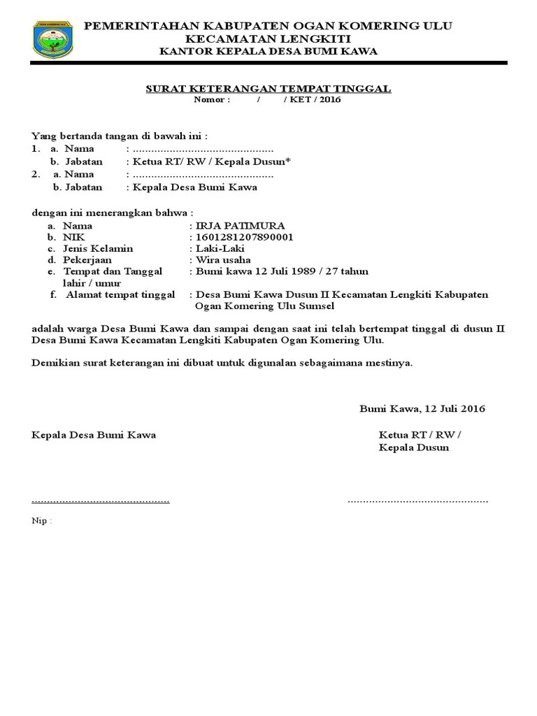 Tangerang selatan terletak di bagian timur provinsi banten yaitu pada titik. Kop Surat Kecamatan Pdf