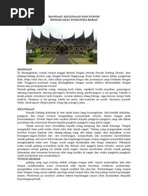 Manfaat Rumah Adat Sumatera Barat | PDF