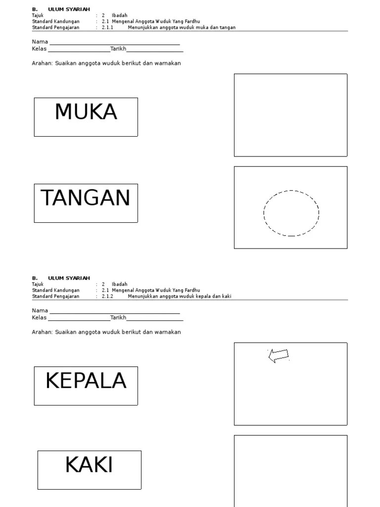 Izzati zulkafli · lembaran kerja agama islam thn 1. Lembaran Kerja Ibadah Anggota Wuduk 150420215922 Conversion Gate01 Pdf