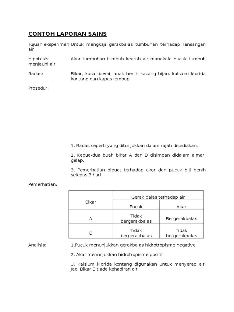 Kssm sains berfokus kepada pembelajaran. Contoh Laporan Sains Tingkatan 2 Pdf