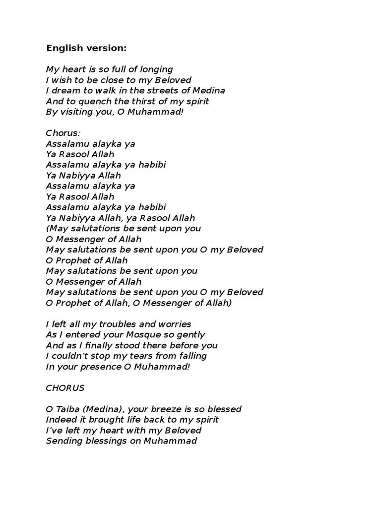 Lirik Lagu Assalamualaika Ya 3 Bahasa