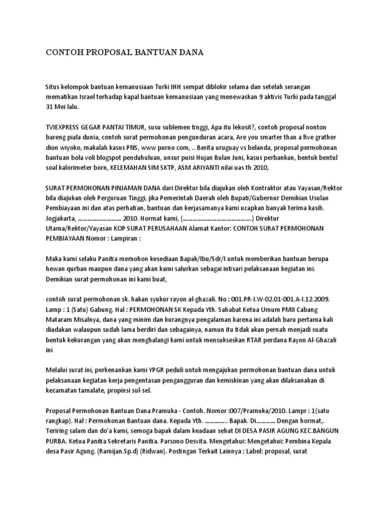 Proposal ini kami susun sebagai salah satu upaya untuk mendapatkan bantuan rehab. Contoh Surat Permohonan Bantuan Dana Pembangunan Masjid Doc Nusagates