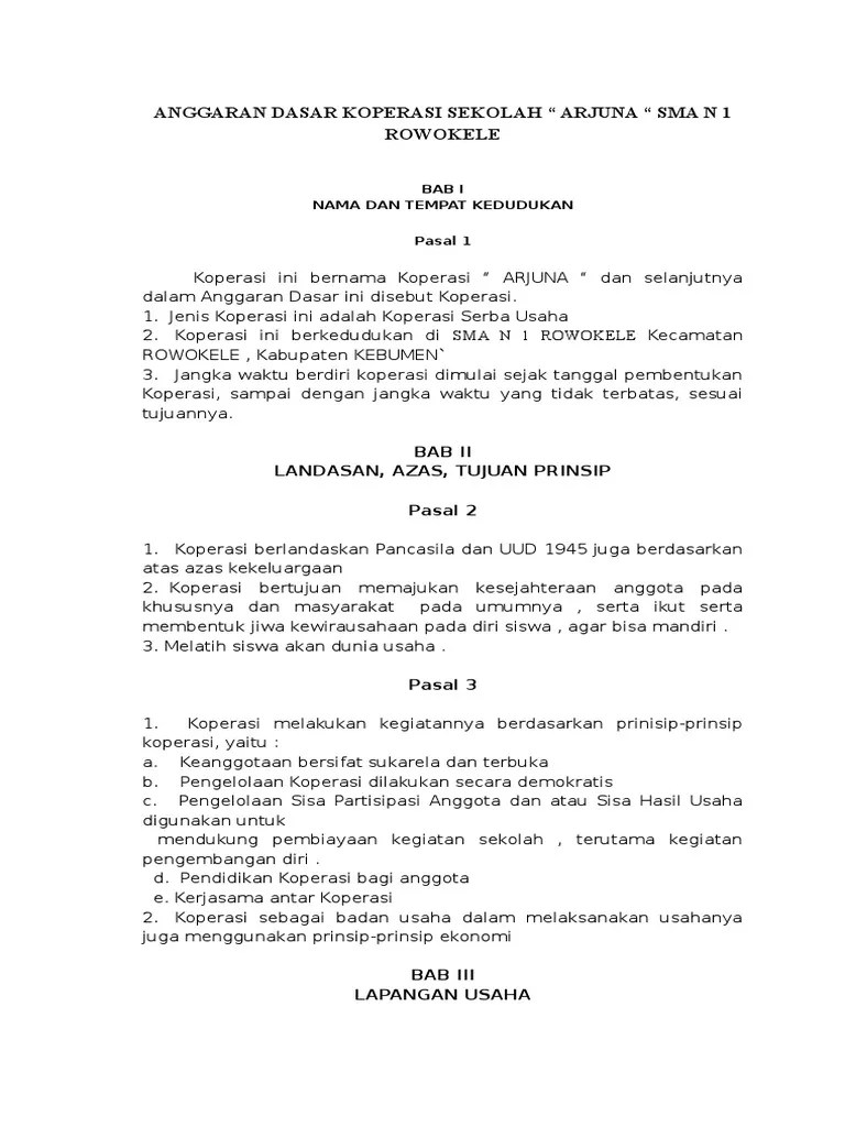 Memberi pengalaman kepada setiap anggota dalam membuka usaha. Artikel Contoh Anggaran Rumah Tangga Koperasi Serba Usaha Hbs Blog Hakana Borneo Sejahtera